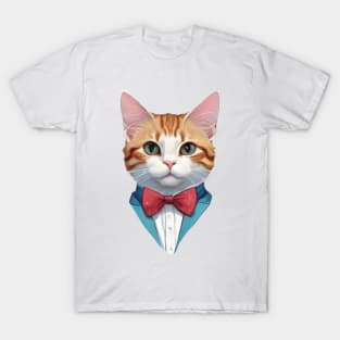 Fancy Cat with Bowtie no.12 T-Shirt